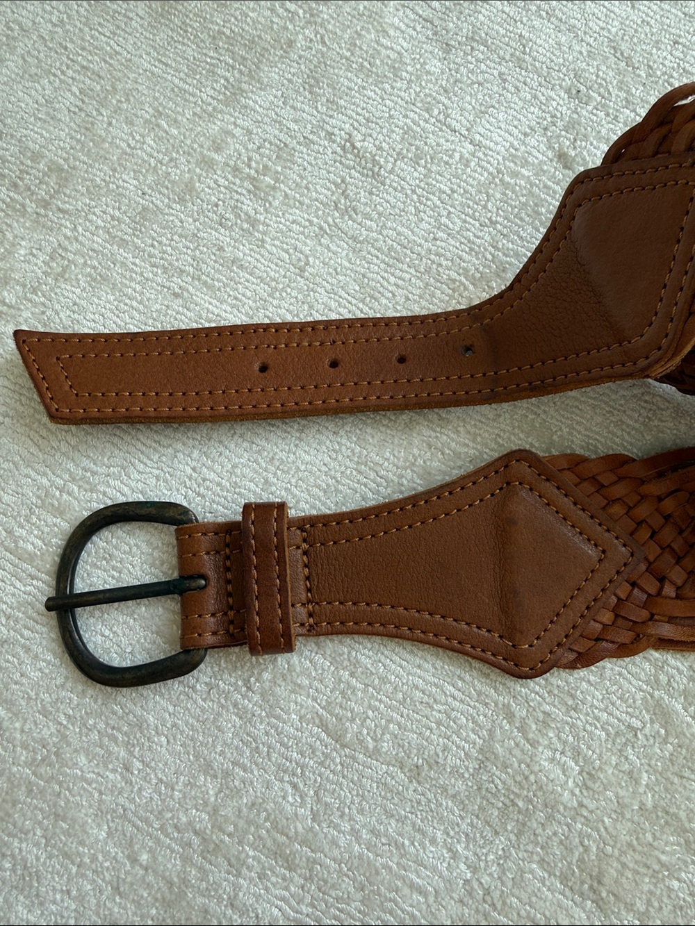 Calypso St Barthe Braided Brown Leather Belt - Picture 4 of 5